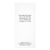 Firmenlogo mit Ankündigung und Kontaktinformatione Werbekarte (Hinten)