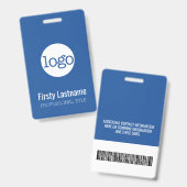 Firmenlogo mit Bar für erste und letzte Namen Ausweis (Vorder- & Rückseite)