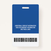 Firmenlogo mit Bar für erste und letzte Namen Ausweis (Rückseite)