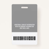 Firmenlogo mit Bar für erste und letzte Namen Ausweis (Rückseite)