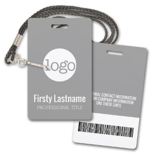 Firmenlogo mit Bar für erste und letzte Namen Ausweis