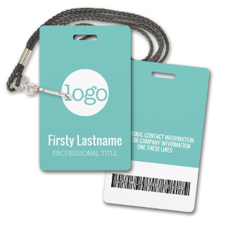 Firmenlogo mit Bar für erste und letzte Namen Ausweis