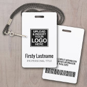 Firmenlogo mit Bar für erste und letzte Namen Ausweis