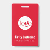 Firmenlogo mit Bar für erste und letzte Namen Ausweis (Vorderseite)