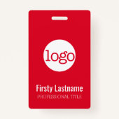 Firmenlogo mit Bar für erste und letzte Namen Ausweis (Vorderseite)