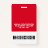 Firmenlogo mit Bar für erste und letzte Namen Ausweis (Rückseite)