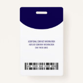 Firmenlogo mit Bar für erste und letzte Namen Ausweis (Rückseite)