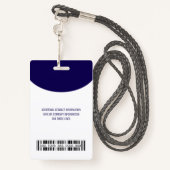 Firmenlogo mit Bar für erste und letzte Namen Ausweis (Rückseite mit Schlüsselband)