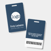 Firmenlogo mit Bar für erste und letzte Namen Ausweis (Vorder- & Rückseite)