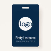 Firmenlogo mit Bar für erste und letzte Namen Ausweis (Vorderseite)