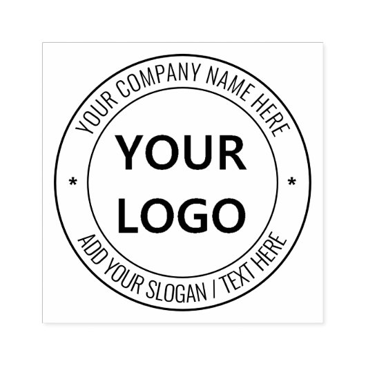 Firmenlogo mit Beispiel für die Briefmarke von Run Gummistempel (Prägung)