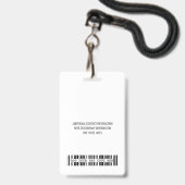 Firmenlogo mit dem Code Ba für die erste und letzt Ausweis (Rückseite mit Lanyard)