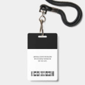 Firmenlogo mit dem Code Ba für die erste und letzt Ausweis (Rückseite mit Lanyard)