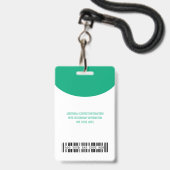 Firmenlogo mit dem Code Ba für die erste und letzt Ausweis (Rückseite mit Lanyard)