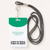 Firmenlogo mit dem Code Ba für die erste und letzt Ausweis (Rückseite mit Schlüsselband)