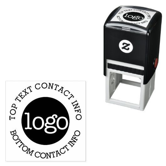 Firmenlogo mit Kontaktinformationen hochladen Permastempel (Beispiel)