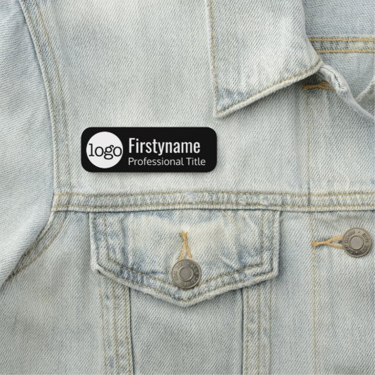 Firmenlogo mit Mitarbeiter und Titel Namensschild (Beispiel)