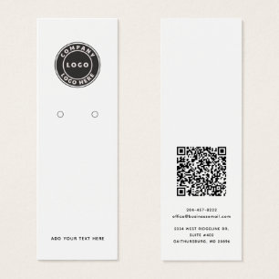 Firmenlogo mit QR-Code-Ohrring-Display-Karte