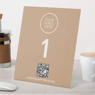 Firmenlogo mit QR-Code Sockelschild