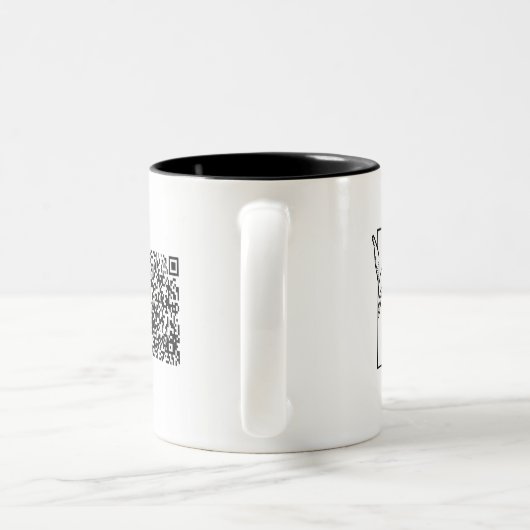 Firmenlogo mit QR-Tasse Zweifarbige Tasse (Henkel)