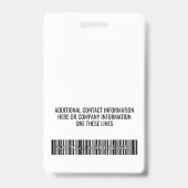 Firmenlogo mit Vor- und Nachnamen Bar Code Ausweis (Rückseite)
