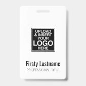 Firmenlogo mit Vor- und Nachnamen Bar Code Ausweis (Vorderseite)