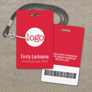 Firmenlogo mit Vor- und Nachnamen Bar Code Ausweis