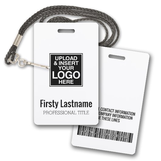 Firmenlogo mit Vor- und Nachnamen Bar Code Ausweis