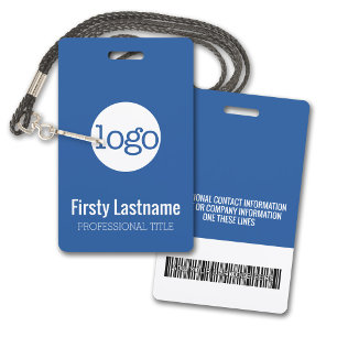 Firmenlogo mit Vor- und Nachnamen Bar Code Ausweis