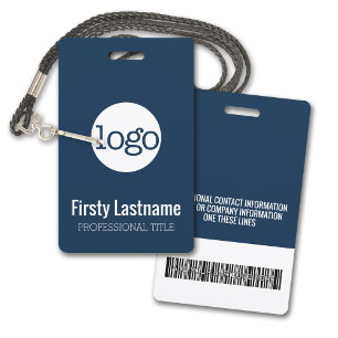 Firmenlogo mit Vor- und Nachnamen Bar Code Ausweis