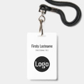 Firmenlogo mit Vor- und Nachnamen Bar Code Ba Ausweis (Vorderseite mit Lanyard)
