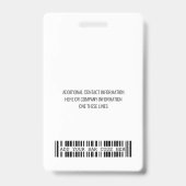 Firmenlogo mit Vor- und Nachnamen Bar Code Ba Ausweis (Rückseite)