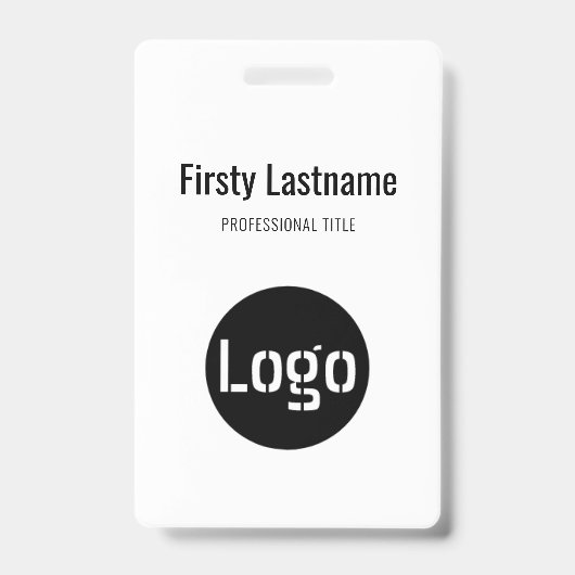Firmenlogo mit Vor- und Nachnamen Bar Code Ba Ausweis (Vorderseite)