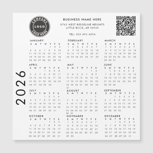 Firmenlogo Mitarbeiter 2024 Kalender Magnetkarte (Vorderseite)