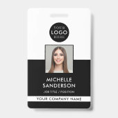 Firmenlogo-Mitarbeiter-Barcode-Mitarbeiterfoto-ID Ausweis (Vorderseite)