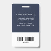 Firmenlogo Mitarbeiter Barcode Mitarbeiterfoto ID Ausweis (Rückseite)