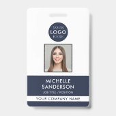 Firmenlogo Mitarbeiter Barcode Mitarbeiterfoto ID Ausweis (Vorderseite)