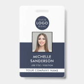 Firmenlogo-Mitarbeiter-Barcode-Mitarbeiterfoto-ID Ausweis (Vorderseite)