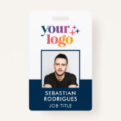 Firmenlogo Mitarbeiter Foto Blue ID Ausweis (Vorderseite)