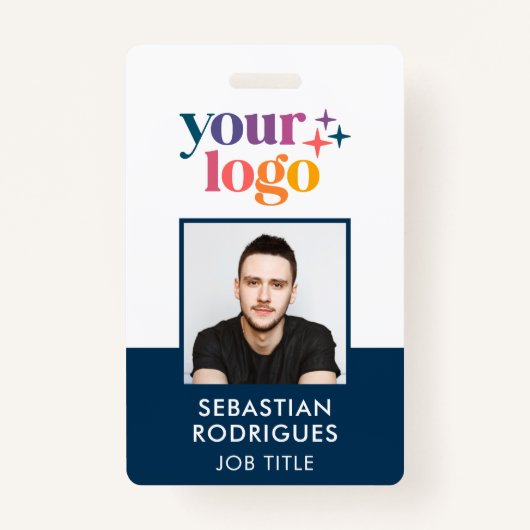 Firmenlogo Mitarbeiter Foto Blue ID Ausweis (Vorderseite)