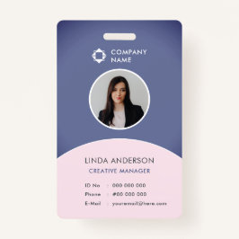 Firmenlogo Mitarbeiter-Foto-ID Blau und Rost Ausweis