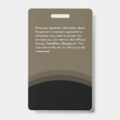 Firmenlogo Mitarbeiter Foto-ID Elegant Brown Black Ausweis (Rückseite)