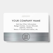 Firmenlogo Mitarbeiter Foto-ID Silber Ausweis (Rückseite)