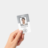Firmenlogo Mitarbeiter Foto-ID Silber Ausweis (Handheld)