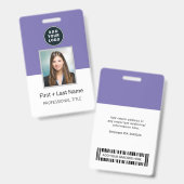 Firmenlogo Mitarbeiter Foto-ID Strichcode-Individu Ausweis (Vorder- & Rückseite)