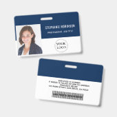 Firmenlogo, Mitarbeiter-Foto, Name, Bar Ausweis (Vorder- & Rückseite)
