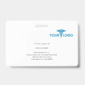 Firmenlogo Mitarbeiter im Gesundheitswesen - Kunde Ausweis (Rückseite)