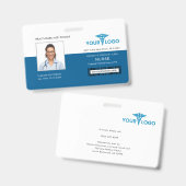 Firmenlogo Mitarbeiter im Gesundheitswesen - Kunde Ausweis (Vorder- & Rückseite)