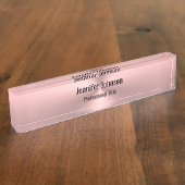 Firmenlogo Mitarbeiter Name Rosa Metallaussehen Namensplakette (Seite)