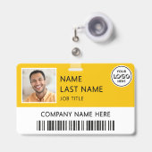 Firmenlogo Mitarbeiterfoto Gelbe ID Ausweis (Vorderseite mit Ausziehbar)